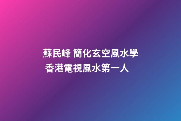 蘇民峰 簡化玄空風水學 香港電視風水第一人